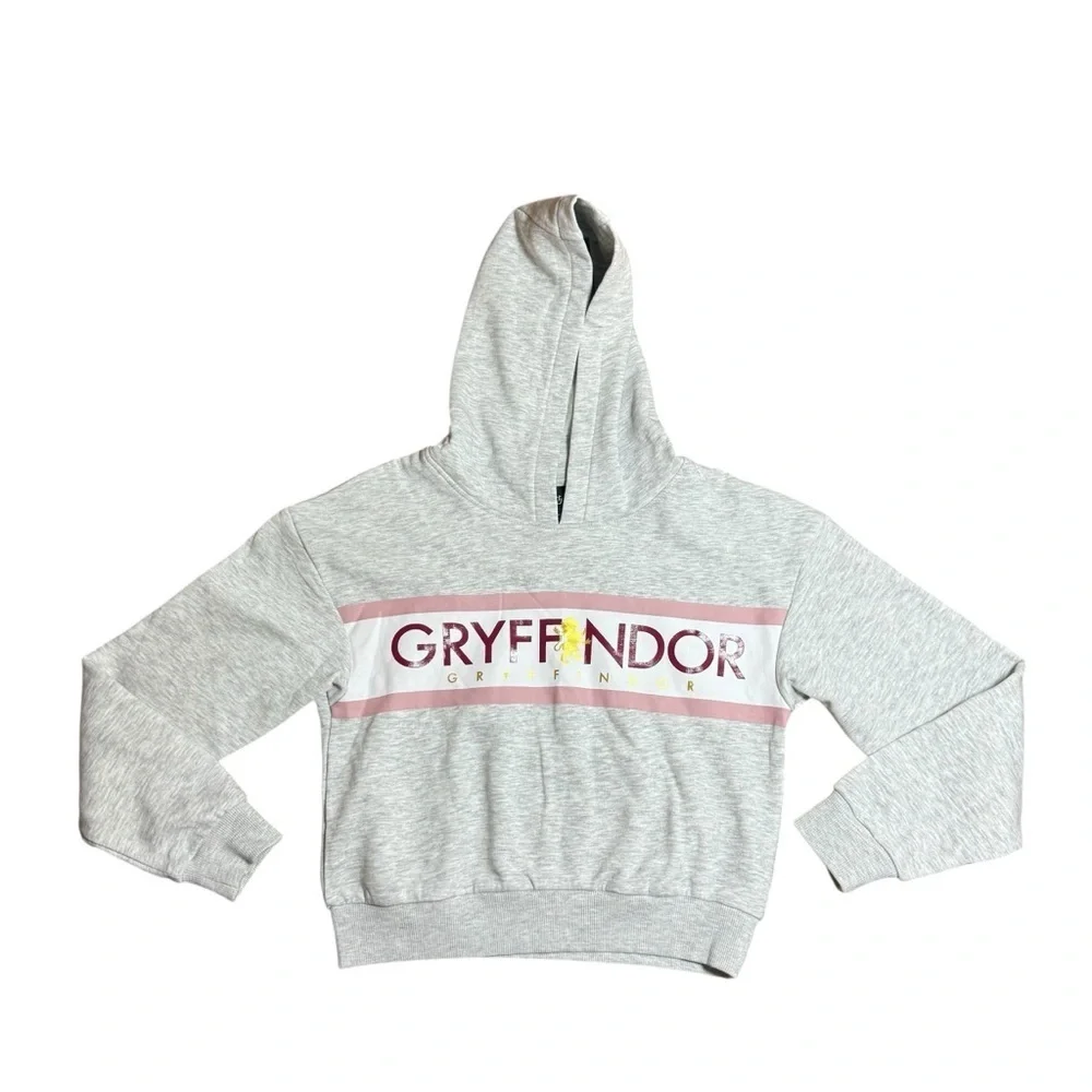 Wizarding World| Harry Potter Gryffindor Kids Hoodie – Light Gray – Size 8–10Y